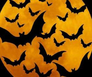 Puzzle Νυχτερίδες για τη γιορτή του Halloween
